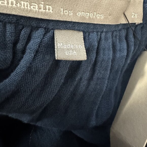 Ocean + Main Blue Gauze 100% Cotton Maxi Dress With Pockets Size 2X NWT - Picture 8 of 9